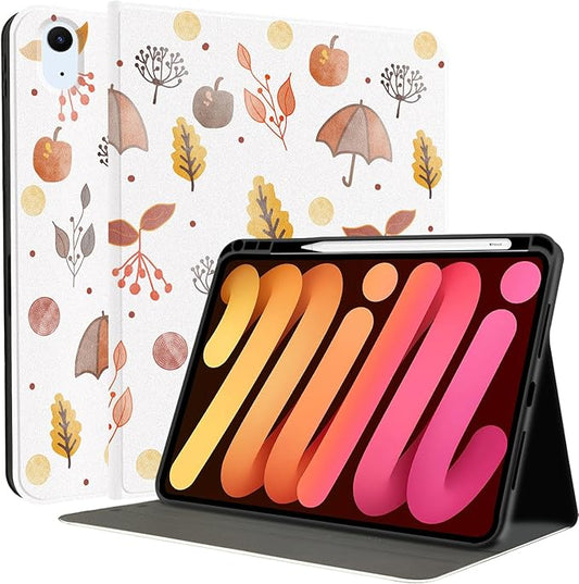 MAYCARI Fall Orange Apples Leaves iPad Case for iPad Air (M2) 2024 13 Inch with Pencil Holder Handmade iPad Air 6th Generation Case Autumn Fine Grained iPad Protecitve Hard Case with Auto Wake/Sleep
