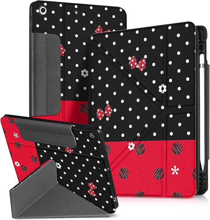 for iPad 9th/8th/7th Generation 10.2 Inch Case with Pen Holder for Boys Girls Women Men Cute Cartoon Anime Cool Funny Protector Stand Tablet Cover for Apple i Pad 7/8/9 RD WT Point