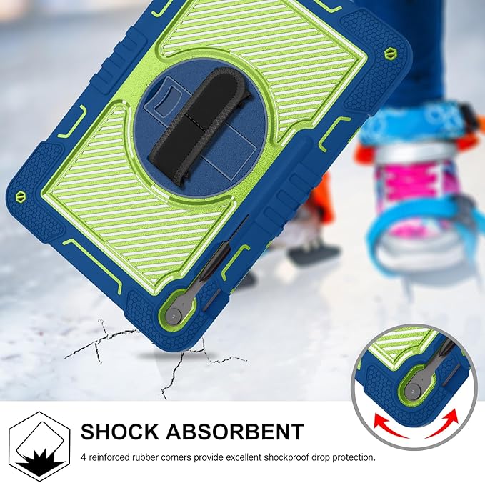 Tablet Case Compatible with Samsung Galaxy Tab S10 FE Plus 13.1 Inch 2025 Model (SM-X620/X626) CaseHeavy Duty Shockproof Rugged Protection Cover Stand &ampHand Strap+Shoulder Strap(Green)
