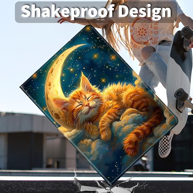 Case for Amazon Kindle Fire HD 10 and Fire HD 10 Plus 10.1 Tablet Case (13th/11th Generation 2023/2021 Release) Slim Fit PU Leather Cover with Auto Sleep/Wake - Cat Sleeps On Moon