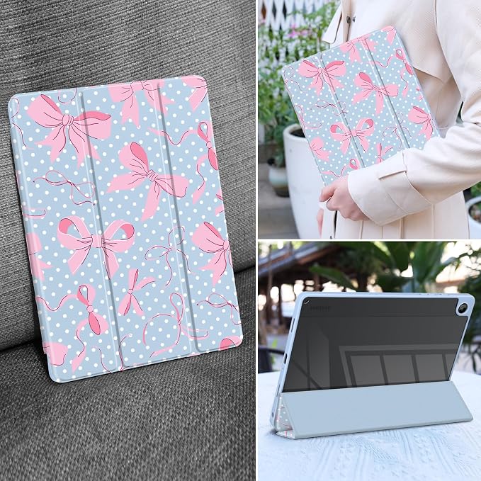 White Polka Dots & Pink Bows
