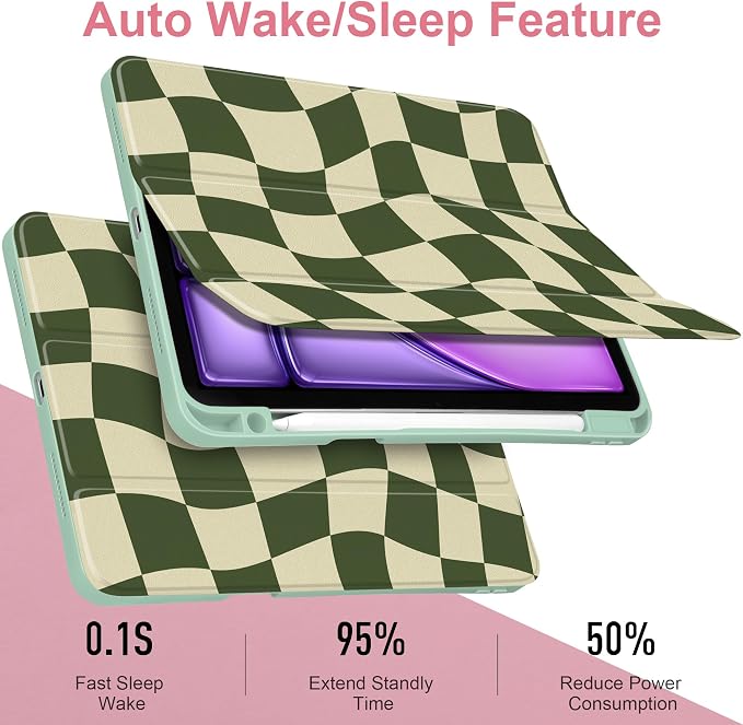 Green Wavy Checker