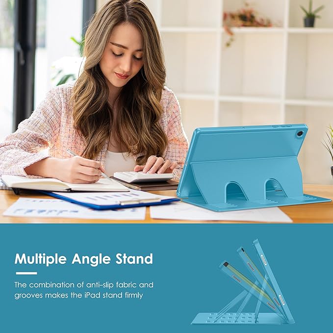 VIKESI Case for Samsung Galaxy Tab A11+ Plus 11 inch 2026 Model (SM-X230/X236)Multiple Angles Stand CoverSoft BackPencil Holderand Auto Sleep/WakeSky Blue