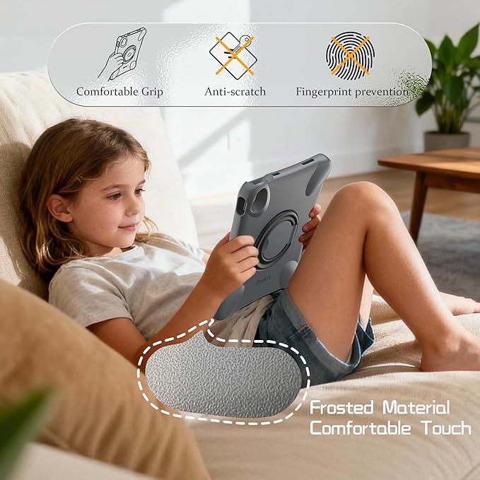 Pepkoo for iPad Air 13 inch Case for Kids with 360° Rotatable StandShockproof EVA Handle Cover for iPad Air 13 M3 2025 and M2 2024 Models