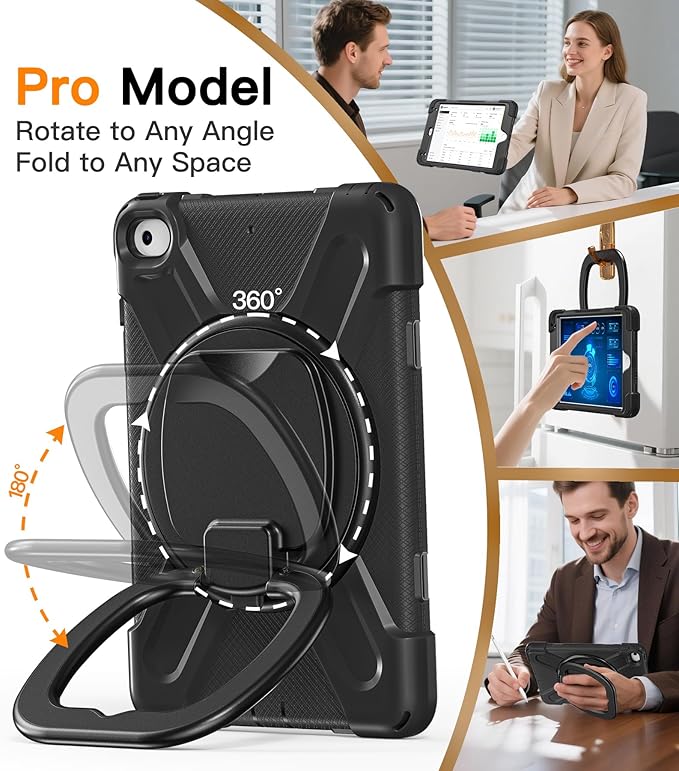 BATYUE for iPad mini 5/4 7.9 Inch Case (2019/2015) Military-Grade Heavy Duty Case with 360° Kickstand Detachable Shoulder Strap &amp Pencil Holder for Office School &amp Travel - Black