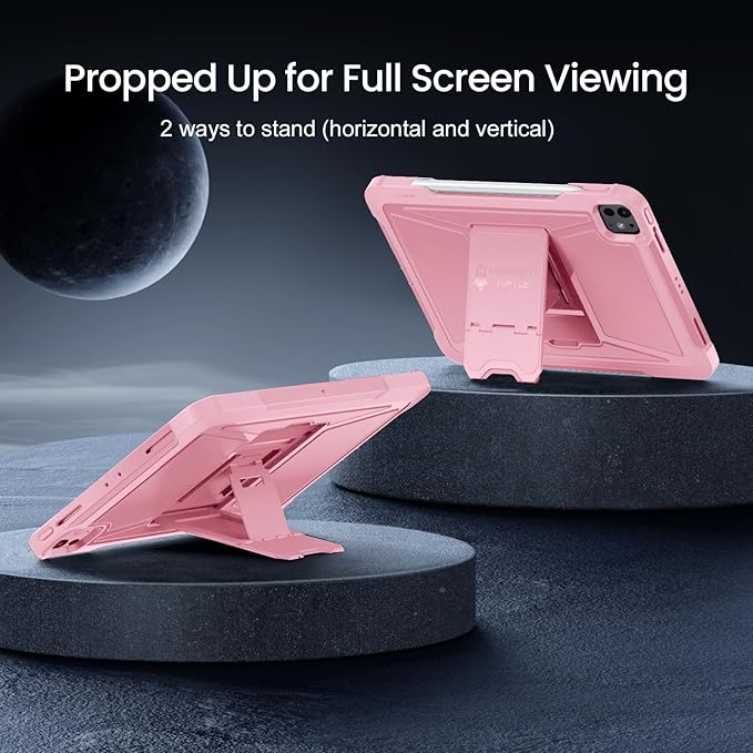 ZtotopCases for iPad Pro 13 Inch Case M4 2024 7th Gen/Pro 12.9 Inch 6th/5th/4th Generation 2022/2021/2020 Full Body Protective Rugged Cover with [Pencil Holder+Screen Protector] for iPad Pro 13Pink