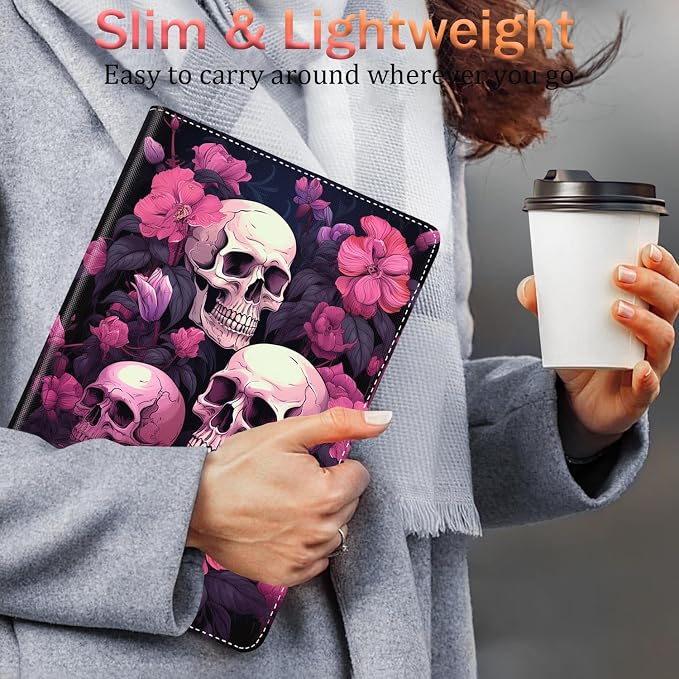 Skeleton and Pink Flowers