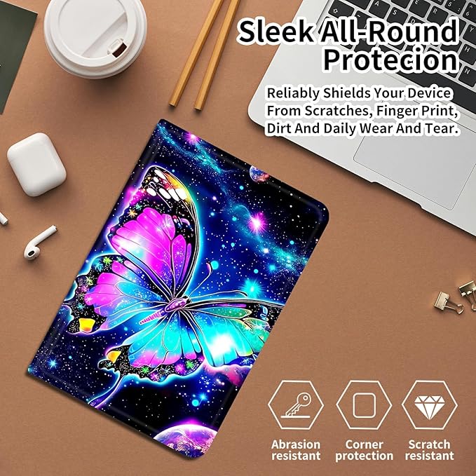 DIGTIALLL Case for Amazon Kindle Fire Max 11 Case (13th Generation 2023 Release) 11 PU Leather Smart Protective Cover with Auto Sleep/WakeColorful Butterfly