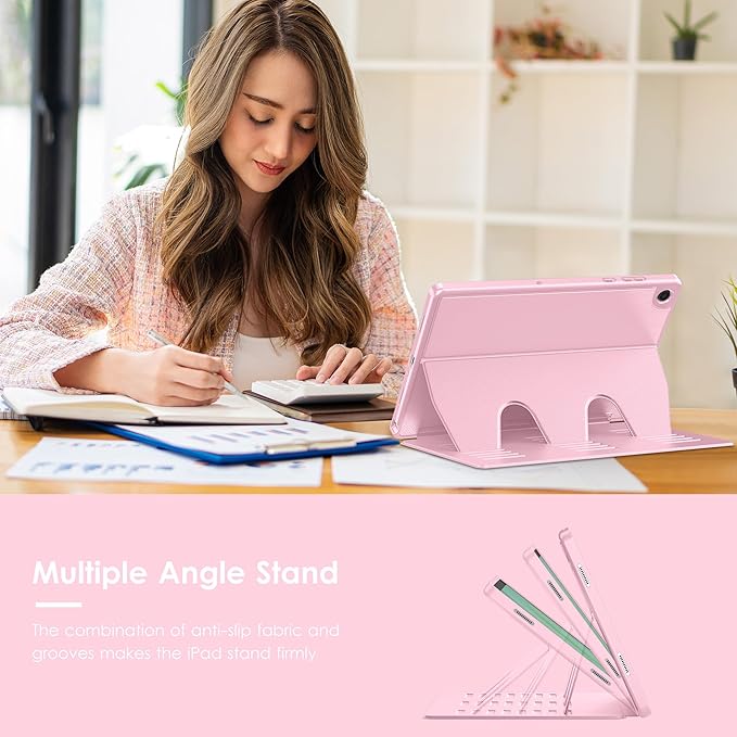 VIKESI Case for Samsung Galaxy Tab A11+ Plus 11 inch 2026 Model (SM-X230/X236)Multiple Angles Stand CoverSoft BackPencil Holderand Auto Sleep/WakePink