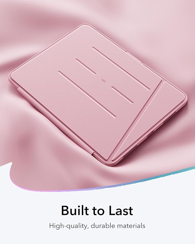 ESR for iPad Air 11 Inch Case M4/M3/M2 (2026/2025/2024) iPad Air 5th/4th Gen Case (2022/2020) Vertical Stand Cover Multi Stand Angles Ultra-Stable Cover with Pencil Holder Flip Series Pink