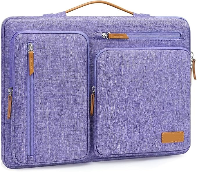 MOSISO 9-11 inch Tablet Sleeve Case for iPad A16 2025 iPad Air 11 inch M3 M2 iPad Pro 11 M4 iPad 10/9/8/7th Galaxy Tab A9+/S9/S8/Plus 11 Side Open Carrying Bag with 4 Zipper Pockets Purple