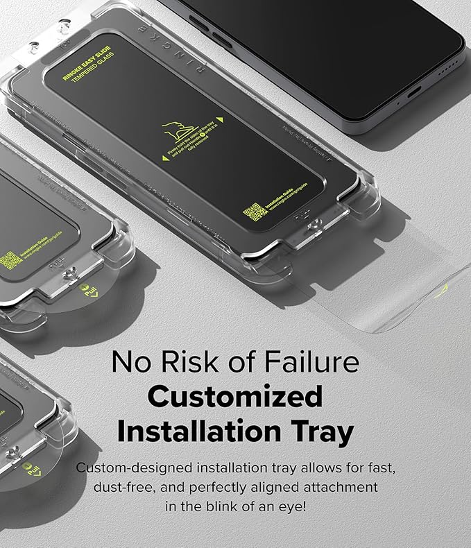 Ringke Easy Slide [Super Easy to Install] Compatible with Nothing Phone 3a / 3a Pro Screen Protector Case Friendly 9H Hardness Tempered Glass with Simple installation Tool - 2 Pack
