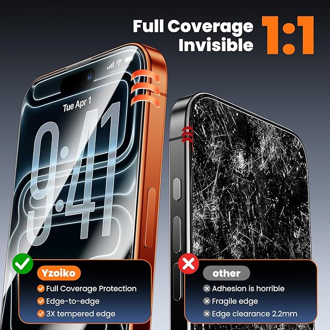 3 Pack for iPhone 17 Pro Max Screen Protector 6.9 9H+ Tempered Glass with Auto Dust Removal Easy Installation Kit Bubble-Free Case Friendly