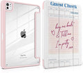 TWOLSKOO Case for iPad Pro 11-inch (M5 2025 / M4 2024) Clear Acrylic Back with TPU Bumper Pencil Holder Trifold Stand Auto Sleep/Wake Guest Check