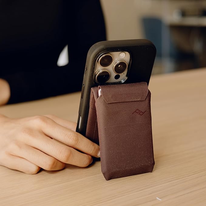 Peak Design Mobile Stand Wallet Sage Slim Profile On-Demand Stand Weatherproof Nylon Fabric Connects to Mobile Cases MagSafe Compatible for iPhone Samsung and Google Phones