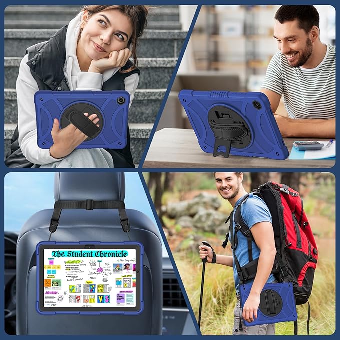 for Samsung Galaxy Tab A11 Plus/A9 Plus case with Screen Protector/ 360° Rotating Stand/Shoulder Strap/Hand Strap Cover for Galaxy Tab A11+ Plus/A9+ Plus 11 inch 225/2023 Released