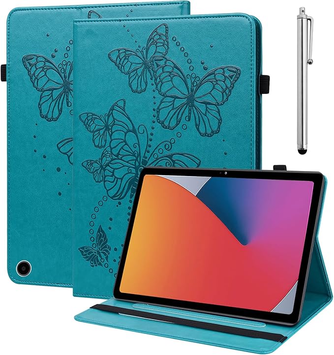 Case for Amazon Kindle Fire Max 11 Case (13th Generation 2023 Release) 11PU Leather Folio Stand Embossed Butterfly Stand Cover for Fire 11 Tablet - Blue
