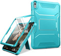 DTTO Case for iPad (A16) 11th Generation 11-Inch 2025 iPad 10th Generation 10.9-Inch 2022 Durable Shockproof Full Body Protective Cover with Built-in Screen Protector Cyan Blue