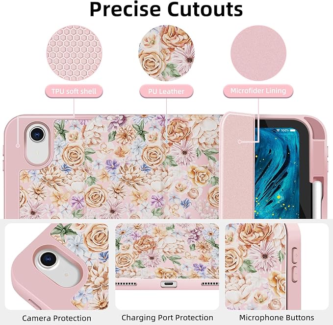 Case Compatible with iPad (A16) 11th Generation 11 Inch 2025/10th Generation 10.9 Inch 2022 Shockproof Hybrid Slim Stand Smart Cover with Pencil Holder Supports Auto Wake/Sleep Z008