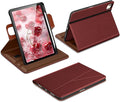 DTTO for iPad Air 11 inch Case M4 / M3 / M2 (2026/2025/2024) iPad Air 5th / 4th Gen (2022/2020) 360 Degree Rotating Premium Leather Folio Stand Cover with Pencil Holder Burgundy Red