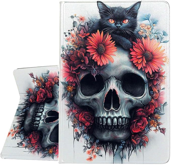 Halloween Black Cat Skull