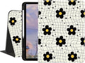 Cute Case for iPad Air 13 (M3) 2025/(M2) 2024/iPad Pro 12.9 2022/2021Abstract Line Flower Textured Folio Case with Pencil Holder Multi-Angle View Adjustable Stand Auto Wake/Sleep for Women