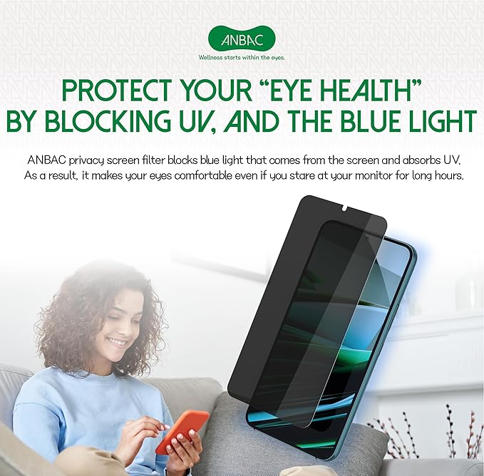 Privacy Screen Protector for Galaxy S22 Plus - Blue Light Blocking Film 6.6 with Alignment Tool Kit [1 Pack] - Support Fingerprint Unlock/Cell Phone Private Scratch Resistant Film