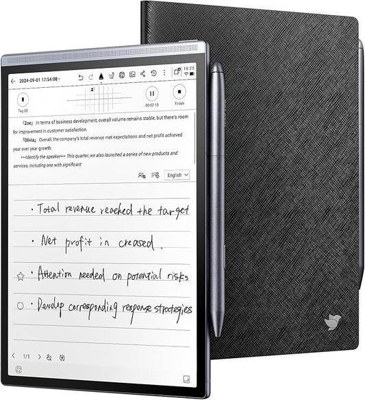 iflytek AINOTE Air 2 Bundle - Black Folio Case 8.2-inch AI Note-Taking Tablet Writing Paper Tablets Digital Notebook with Pen Voice-to-Text Transcription Multi-Languages Chatgpt Support