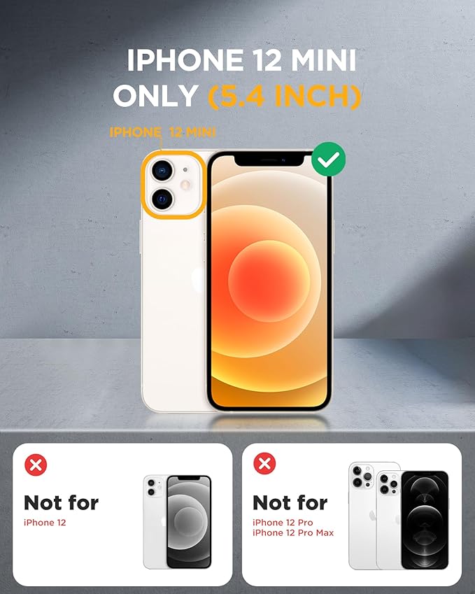Miracase Magnetic for iPhone 12 mini Case [360 Full-Body Protection &amp Complete Camera Guard] Drop &amp Scratch-Resistant Shockproof Stylish Clear iPhone Case iPhone 12 mini Cover Blue