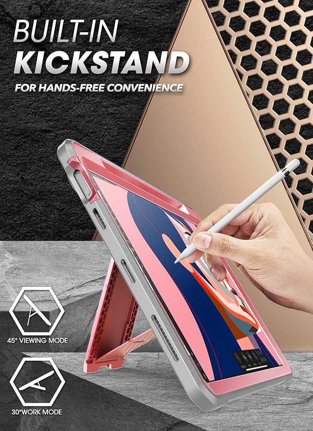 SUPCASE Unicorn Beetle Pro Series Case Designed for iPad Air 5 (2022) / iPad Air 4 (2020) 10.9 Inch with Pencil Holder &amp Built-in Screen Protector Full-Body Rugged Heavy Duty Case (Rosegold)