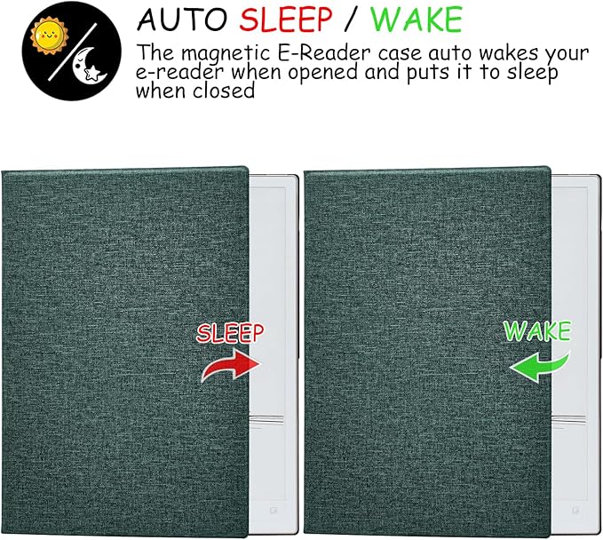 Magnetic Stand Folio Case for iFLYTEK AINOTE 2 10.65 E-Ink Tablet (2025 Released) Ultra-Thin Lightweight Premium PU Leather Cover with Magnetic Pen Buckle &amp Auto Sleep/Wake (Cloth Sage Green)