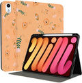 MAYCARI Fall Orange Leaves Flowers iPad Case for iPad mini 6 2021 8.3 Inch with Pencil Holder Handmade iPad mini 6th Generation Case Autumn Fine Grained iPad Protecitve Hard Case with Auto Wake/Sleep