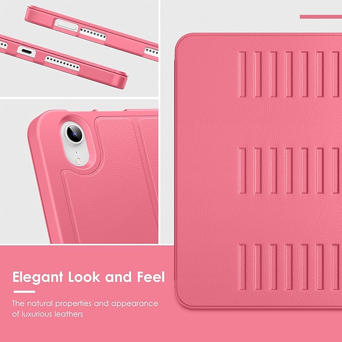 VIKESI Case for iPad iPad mini 7 (A17 Pro) and iPad mini 6Multiple Angles Magnetic Stand CoverShockproof Soft BackPencil Holderand Auto Sleep/WakeWatermelon
