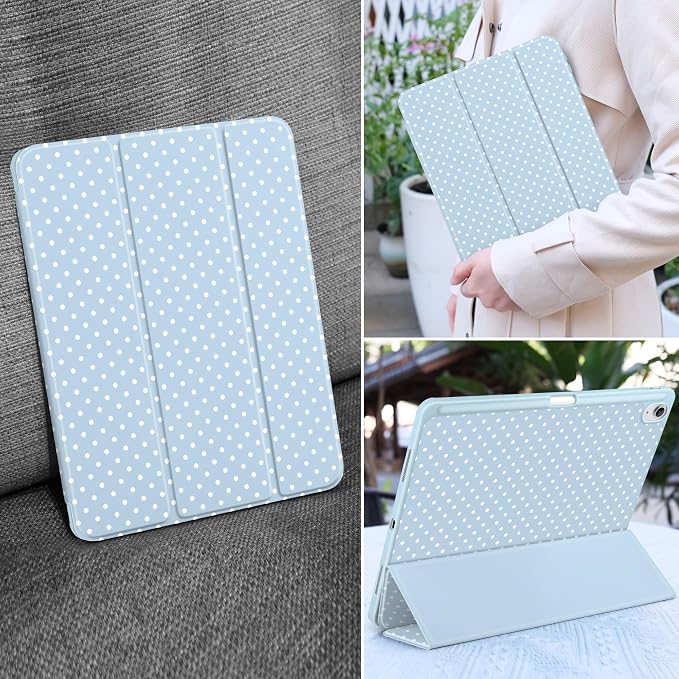 White Polka Dot & Blue