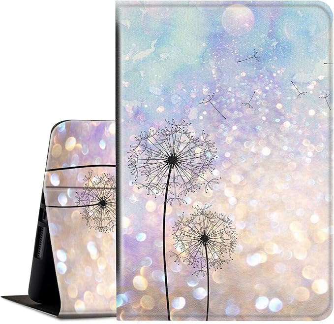 Case for All Amazon Kindle Fire 7 Tablet (9th/7th/5th Generation 2019/2017/2015 Version) Multi-Angle Anti Slide Folio Stand Smart Cover for Amazon Kindle Fire 7 inch- Dandelion Floral
