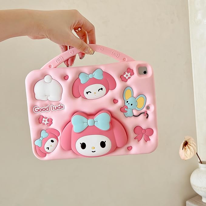 Cartoon Case for Samsung Galaxy Tab A8 10.5 2022MONEHOYSY Cute Soft Silicone Kickstand [Drop ProofShock ProofAnti Slip] Back Stand Cover Case for Kids Children Teens Girls Boys (Melody)