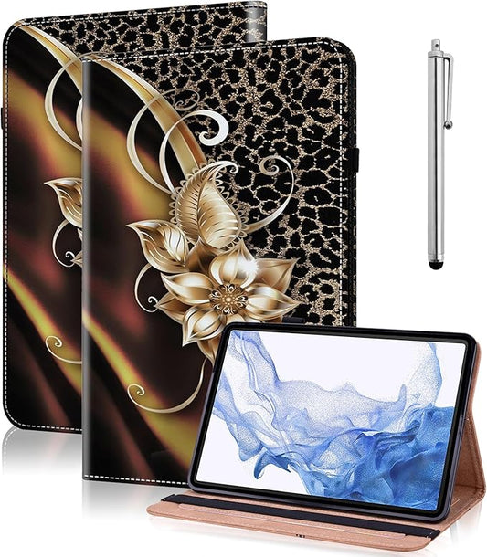 Case for Amazon Kindle Fire Max 11 Case (13th Generation 2023 Release) 11PU Leather Folio Stand Protective Cover with Card Solts for Fire 11 Tablet - Metallic Flower
