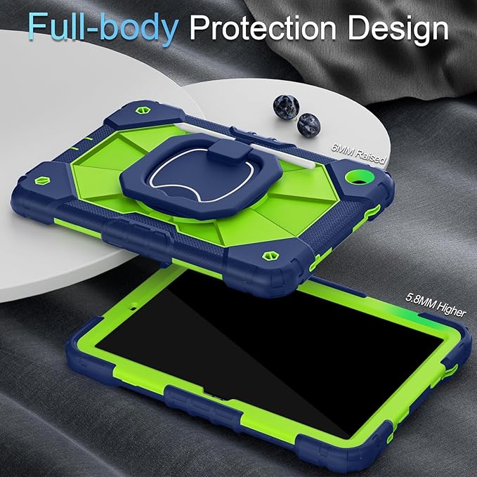 Case for Galaxy Tab A11 Plus/A9 Plus Case 11 Inch with Screen Protector/Rotating Stand/Pen HolderMilitary Grade Shockproof Cases for Samsung Galaxy A11+/A9+ Plus Tablet CasesNavy Green