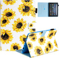 Dteck Case for All-New Fire HD 10 &amp HD 10 Plus Tablet (2021 Release 11th Generation) - Slim Multi-Angle Folio Stand Premium PU Leather Protective Smart Cover with Auto Wake Sleep Sunflower