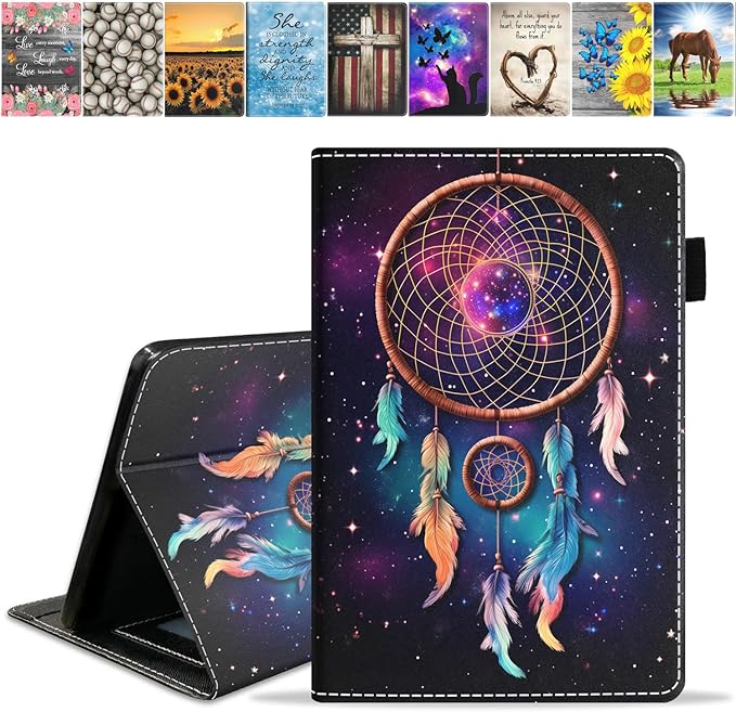 Case for All-New Amazon Kindle Fire HD 10 &amp 10 Plus Tablet (13th/11th Generation 2023/2021 Release) 10.1 - Premium PU Leather Stand Cover with Smart Auto Wake Dreamcatcher