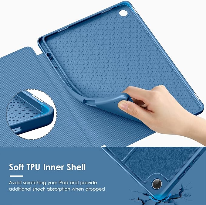VIKESI Case for Samsung Galaxy Tab A11+ Plus 11 inch 2026 Model (SM-X230/X236)Multiple Angles Stand CoverSoft BackPencil Holderand Auto Sleep/WakeNavy Blue