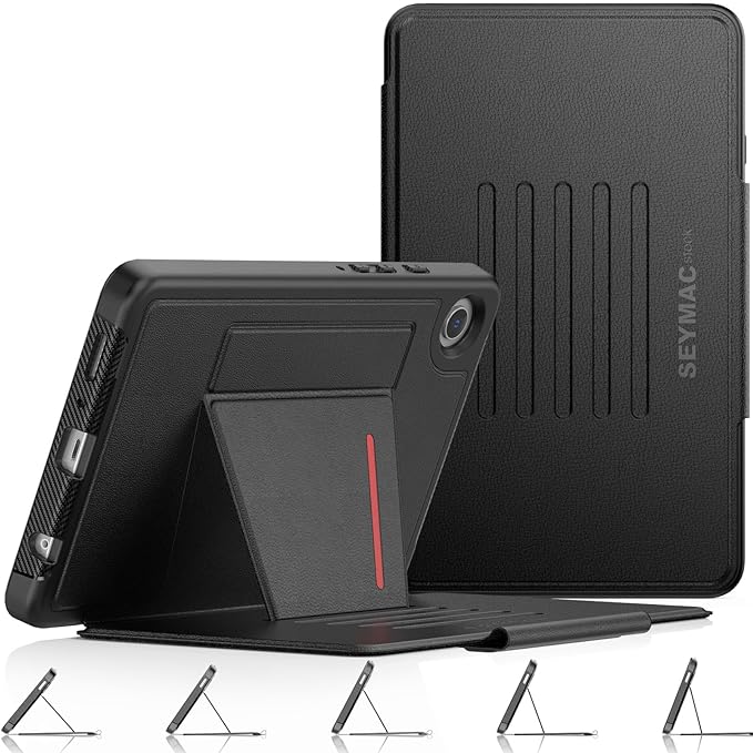 SEYMAC stock Case for Samsung Galaxy Tab A9 8.7'' Case with Magnetic Multi-Angles Stand Card Slot for Galaxy Tab A9 8.7'' SM-X110/X115/X117 (Black)