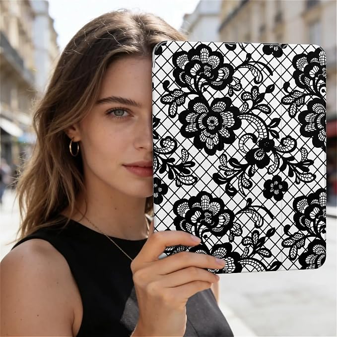 Black lace floral Graphic Aesthetic