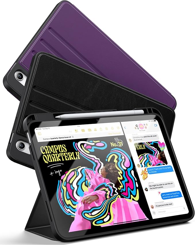 TORRAS for iPad 10th Generation Case (2022) 10.9 inch - Military Grade Heavy Duty Shockproof Protective Cover with Pencil Holder 6 Angles Magnetic Stand Auto Sleep/Wake - Black