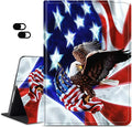 Case for Amazon Kindle Fire Max 11 Tablet (13th Gen 2023 Release) Slim Adjustable Stand Back Shell Protection Smart Cover for Fire Max 11 2023 11 Inch Eagle on American Flag