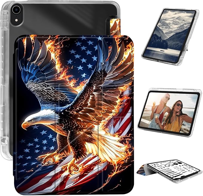 Flaming USA Flag Eagle