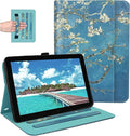 Grifobes Case 8/8 Plus [Only for 2024/2022/2020 Released 14th/12th/10th Generation] Premium PU Leather Folio Stand Smart Auto Wake/Sleep Cover with Built-in Stylus Holder/Pocket Flower Teal
