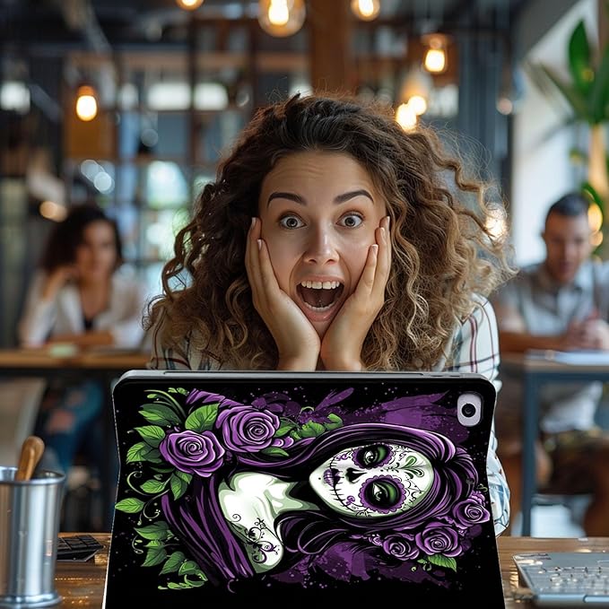 Case for iPad 6th/5th Generation (2018/2017) 9.7 Inch iPad CoverAutomatic Wake/SleepAdjustable Stand Protective Cover for Apple iPad 9.7 - Day of The Dead Sugar Skull Women