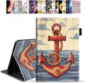 Case for All-New Amazon Kindle Fire HD 10 &amp 10 Plus Tablet 10.1 (13th/11th Generation 2023/2021 Release) - PU Leather Folio Case with Smart Auto Wake/Sleep Nautical Anchor