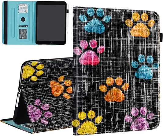 Case for iPad (A16) 11th Generation 11 Inch 2025 iPad 10th Generation 10.9 inch 2022Card Slot PU Leather TPU Case Pen Holder Auto Wake SleepColorful Paw
